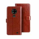 For Oukitel C19 Pro idewei Crazy Horse Texture Leather Phone Case(Brown) - 1