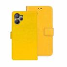 For Realme 10 5G idewei Crazy Horse Texture Leather Phone Case(Yellow) - 1