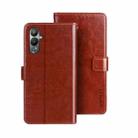 For Tecno Pova 4 idewei Crazy Horse Texture Leather Phone Case(Brown) - 1