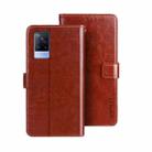 For vivo V21s idewei Crazy Horse Texture Leather Phone Case(Brown) - 1