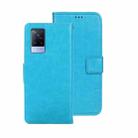 For vivo V21s idewei Crazy Horse Texture Leather Phone Case(Sky Blue) - 1