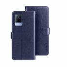 For vivo V21s idewei Crazy Horse Texture Leather Phone Case(Dark Blue) - 1