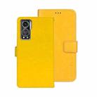 For ZTE Axon 30S idewei Crazy Horse Texture Leather Phone Case(Yellow) - 1