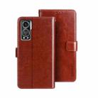 For ZTE Axon 30S idewei Crazy Horse Texture Leather Phone Case(Brown) - 1