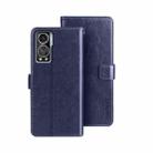 For ZTE Axon 30S idewei Crazy Horse Texture Leather Phone Case(Dark Blue) - 1