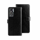 For ZTE Axon 30S idewei Crazy Horse Texture Leather Phone Case(Black) - 1