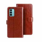 For ZTE Blade A72 4G idewei Crazy Horse Texture Leather Phone Case(Brown) - 1