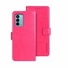 For ZTE Blade A72 4G idewei Crazy Horse Texture Leather Phone Case(Rose Red) - 1