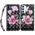 For Samsung Galaxy A54 5G 3D Painted Leather Phone Case(Pink Flower) - 1