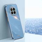 For Huawei Mate 50 XINLI Straight 6D Plating Gold Edge TPU Shockproof Case(Celestial Blue) - 1