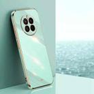 For Huawei Mate 50 XINLI Straight 6D Plating Gold Edge TPU Shockproof Case(Mint Green) - 1