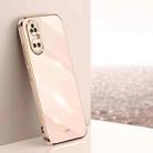 For Huawei P50E XINLI Straight 6D Plating Gold Edge TPU Shockproof Case(Pink) - 1
