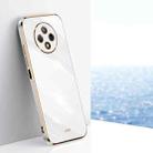 For Huawei Enjoy 50 Plus XINLI Straight 6D Plating Gold Edge TPU Shockproof Case(White) - 1