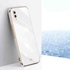 For Huawei Enjoy 9 XINLI Straight 6D Plating Gold Edge TPU Shockproof Case(White) - 1