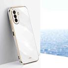 For Huawei Enjoy 50 XINLI Straight Edge 6D Electroplate TPU Phone Case(White) - 1