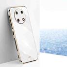 For Huawei Enjoy 50 Pro XINLI Straight 6D Plating Gold Edge TPU Shockproof Case(White) - 1