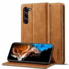 For Samsung Galaxy S23 5G LC.IMEEKE Strong Magnetism Ultra-thin Matte Leather Phone Case(Brown) - 1