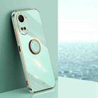 For Huawei nova 10 SE XINLI Straight Edge 6D Electroplate TPU Phone Case with Ring Holder(Mint Green) - 1