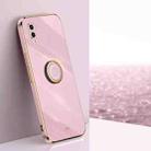 For Huawei Enjoy 9 XINLI Straight Edge 6D Electroplate TPU Phone Case with Ring Holder(Cherry Purple) - 1