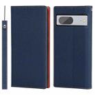 For Google Pixel 7 5G Litchi Texture Genuine Leather Phone Case(Dark Blue) - 1