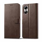 For OPPO A17 LC.IMEEKE Calf Texture Leather Phone Case(Coffee) - 1