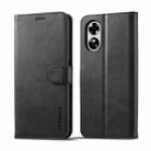 For OPPO A17 LC.IMEEKE Calf Texture Leather Phone Case(Black) - 1