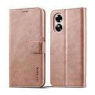 For OPPO A17 LC.IMEEKE Calf Texture Leather Phone Case(Rose Gold) - 1