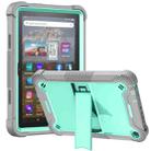 Silicone + PC Holder Shockproof Tablet Case For Amazon Kindle Fire HD 8 2022 / 2020 / HD 8 Plus 2020(Mint Green+Grey) - 1