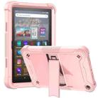 Silicone + PC Holder Shockproof Tablet Case For Amazon Kindle Fire HD 8 2022 / 2020 / HD 8 Plus 2020(Rose Gold) - 1