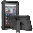 Silicone + PC Holder Shockproof Tablet Case For Amazon Kindle Fire HD 8 2022 / 2020 / HD 8 Plus 2020(Black) - 1