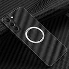 For Samsung Galaxy S23 5G Carbon Fiber Texture MagSafe Magnetic Phone Case(Black) - 1