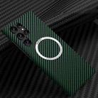 For Samsung Galaxy S23 Ultra 5G Carbon Fiber Texture MagSafe Magnetic Phone Case(Green) - 1