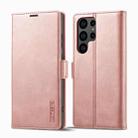 For Samsung Galaxy S23 Ultra 5G LC.IMEEKE Strong Magnetism Microfiber Leather Phone Case(Rose Gold) - 1