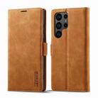 For Samsung Galaxy S23 Ultra 5G LC.IMEEKE Strong Magnetism Microfiber Leather Phone Case(Brown) - 1