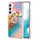 For Samsung Galaxy S23 5G Electroplating IMD TPU Phone Case with Ring(Dream Butterfly) - 1