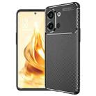 For OPPO Reno9 / Reno9 Pro Carbon Fiber Texture Shockproof TPU Phone Case(Black) - 1