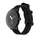 For Google Pixel Watch Woven Nylon Steel Buckle Watch Band(Black+Black) - 1