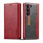 For Samsung Galaxy S23 5G LC.IMEEKE LC-001 Color Matching Frosted Leather Phone Case(Red) - 1