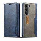 For Samsung Galaxy S23 5G LC.IMEEKE LC-001 Color Matching Frosted Leather Phone Case(Blue) - 1