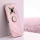 For Honor X30 XINLI Straight Edge 6D Electroplate TPU Phone Case with Ring Holder(Cherry Purple) - 1