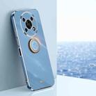 For Honor X30 XINLI Straight Edge 6D Electroplate TPU Phone Case with Ring Holder(Celestial Blue) - 1