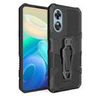 For OPPO A17 Armor Warrior Shockproof PC + TPU Phone Case(Black) - 1
