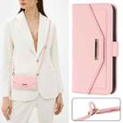 For iPhone 14 Pro Cross Texture Lanyard Leather Phone Case(Pink) - 7