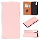 For Galaxy S20 Solid Color Frosted Magnetic Horizontal Flip Leather Case with Card Slots & Holder(Pink) - 1