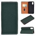 For Galaxy S20 Solid Color Frosted Magnetic Horizontal Flip Leather Case with Card Slots & Holder(Green) - 1