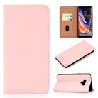 For Galaxy Note9 Solid Color Frosted Magnetic Horizontal Flip Leather Case with Card Slots & Holder(Pink) - 1