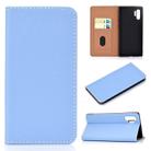 For Galaxy Note 10 Pro Solid Color Frosted Magnetic Horizontal Flip Leather Case with Card Slots & Holder(Blue) - 1