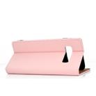 For Galaxy S10 Plus Solid Color Frosted Magnetic Horizontal Flip Leather Case with Card Slots & Holder(Pink) - 5