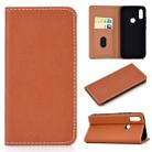 For Xiaomi Redmi 7 Solid Color Frosted Magnetic Horizontal Flip Leather Case with Card Slots & Holder(Brown) - 1
