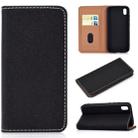 For Xiaomi Redmi 7A Solid Color Frosted Magnetic Horizontal Flip Leather Case with Card Slots & Holder(Black) - 1